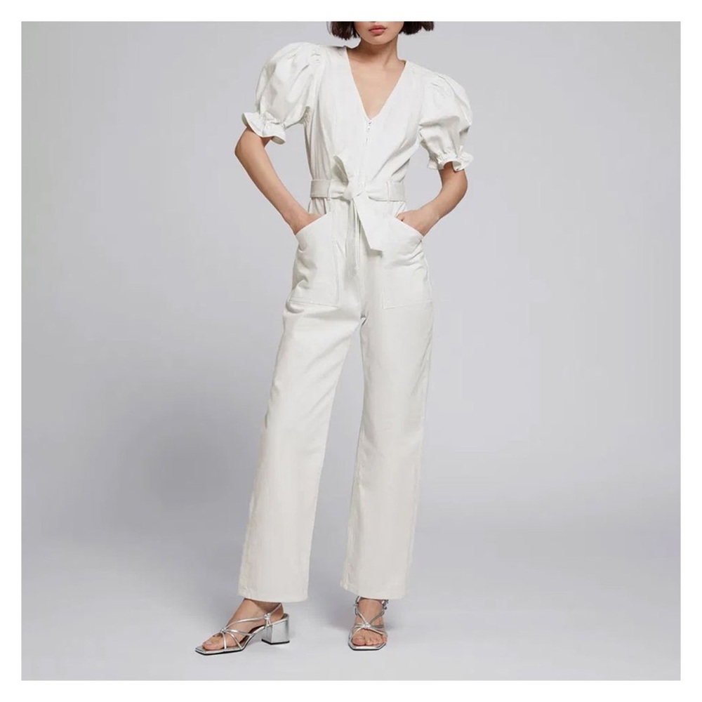 & Other Stories White Utility Jumpsuit with Belted Waist